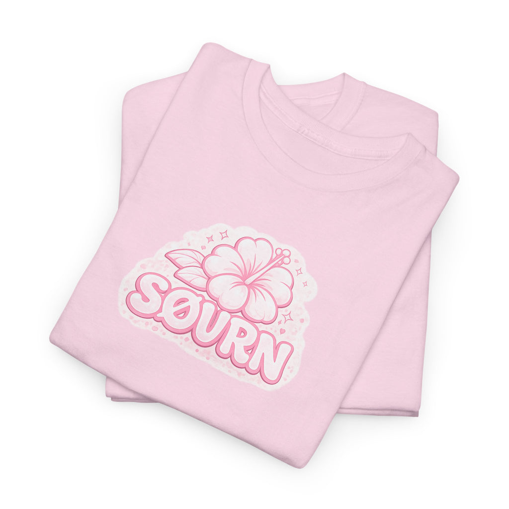 Beach Babe Shark Tee — Pink Retro Graphic T‑Shirt