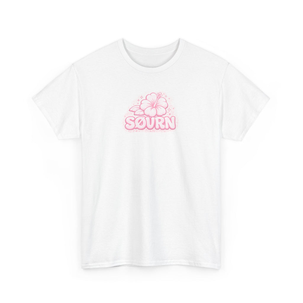 Beach Babe Shark Tee — Pink Retro Graphic T‑Shirt