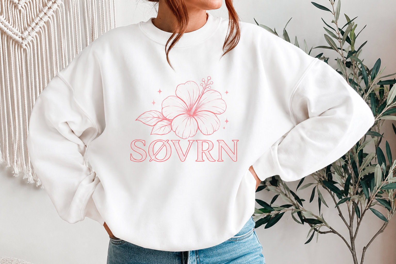 SØVRN Softstyle Crewneck Sweatshirt - Clean Girl Aesthetic Beach Vibes