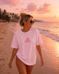 Floral Hibiscus Tee — Pink 'SØVRN' Graphic T-Shirt