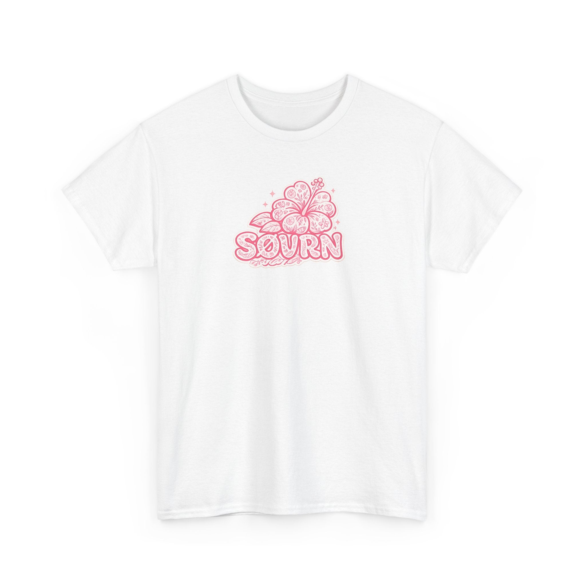 Floral Hibiscus Tee — Pink 'SØVRN' Graphic T-Shirt