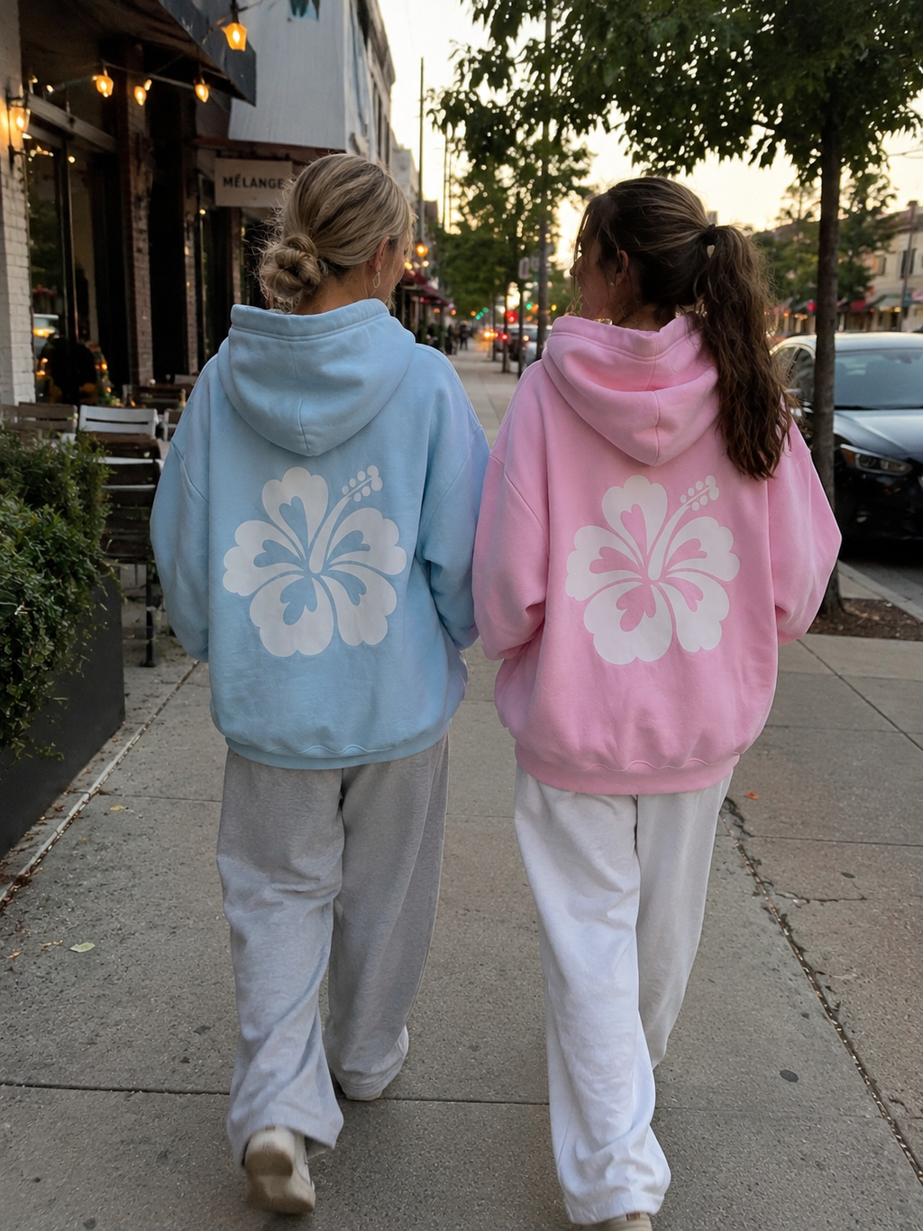 Floral,Hibiscus,Tropical,Coastal,Beachy,Cleangirl,Aesthetic,Hoodie,Sweatshirt,Pullover,Comfy,Breathable,Pink,Blue,Flower,Beach