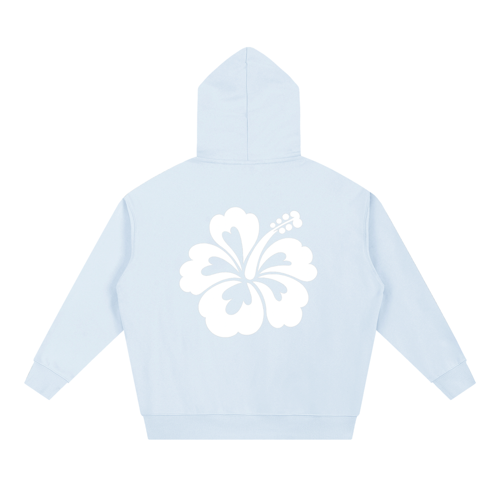 Floral,Hibiscus,Tropical,Coastal,Beachy,Cleangirl,Aesthetic,Hoodie,Sweatshirt,Pullover,Comfy,Breathable,Pink,Blue,Flower,Beach
