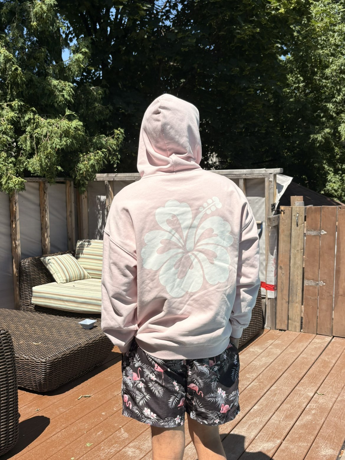 One Flower Hibiscus Floral Hoodie